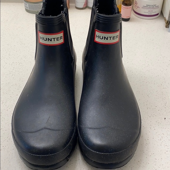 black hunter ankle boots